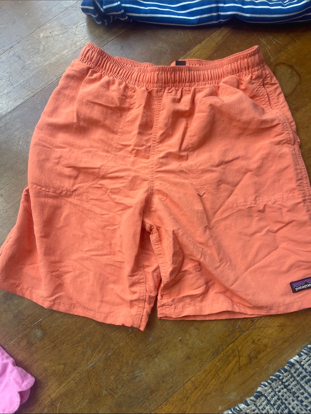 Patagonia Men's Coral-Orange Elastic Waist Hybrid Shorts